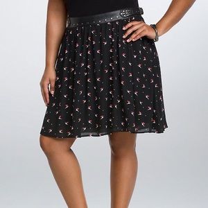 Hummingbird Print Skater Skirt